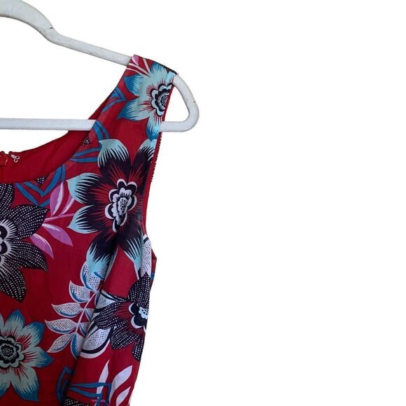 Talbots Dress Womens 10 Multicolor Floral Sleeveless Lined Tie Waist A-Line - Picture 3 of 8